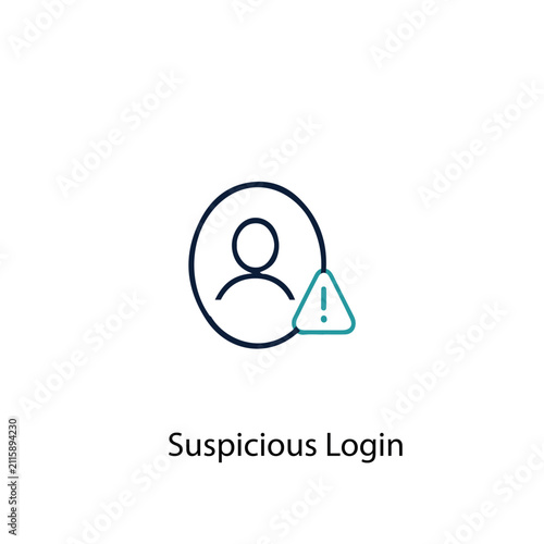 Bild auf Leinwand Suspicious Login attempt vector icon illustration sign