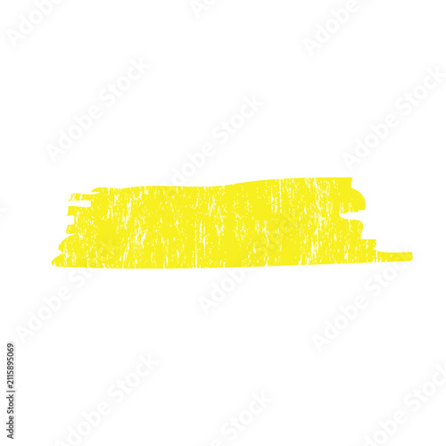 Yellow stroke of paint isolated on transparent background