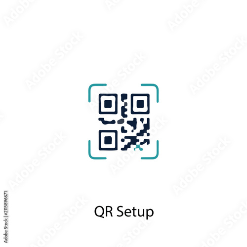 QR Setup vector icon illustration sign
