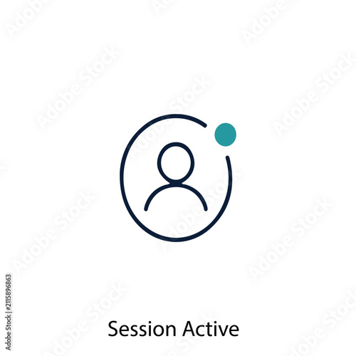Session active vector icon illustration sign