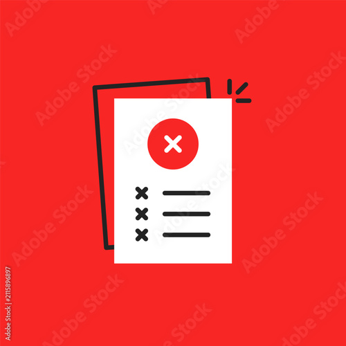report with incorrect data or bad exam icon