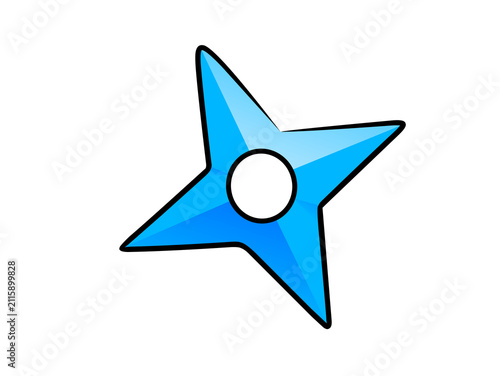 Obraz na plátně vector illustration of a very sharp shuriken isolated transparent background