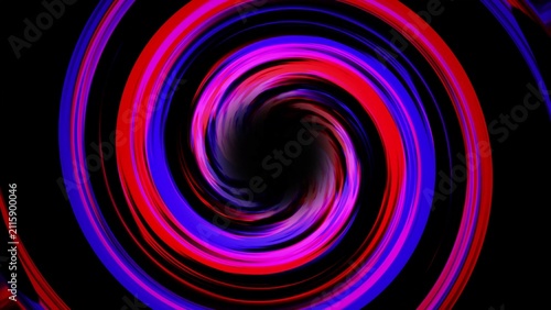Canvas Print Abstract red and purple spiral vortex tunnel on black background.