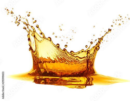 Golden Liquid Splash Crown Isolated on a Black Background for Advertising
