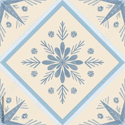 Seamless watercolour and unique snow flakes pattern background for covers, notes, Soft backgrounds colour. Watercolour art work. snow flakes pattern background for winter vibes.