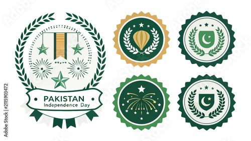 Obraz na plátne Vibrant independence day celebration emblem collection with national symbols wit