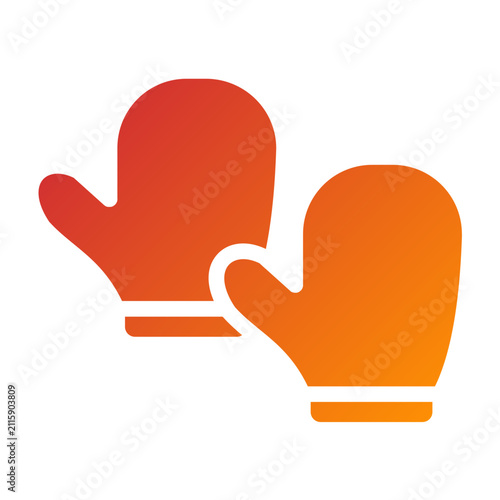 Oven Mittens line icon style