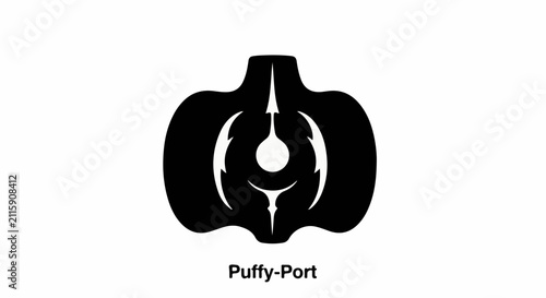 Abstract stylized garlic clove symbol with swirling energy within