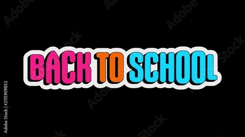 Back to School Bouncing Title Loop on Alpha Background