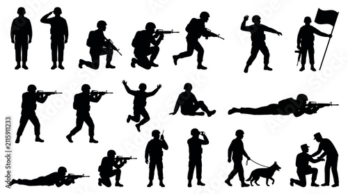 Quadro su tela Elite Soldier Tactical Action Silhouette Collection