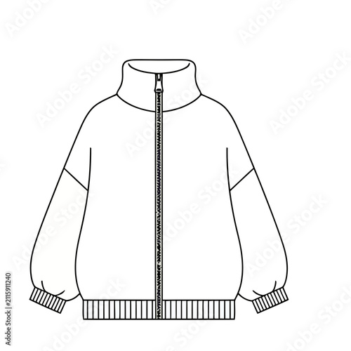 Vector illustration of a zipped jacket