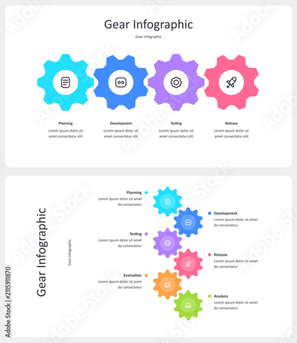 Gear Cogwheel Process Infographic Vector Presentation Template