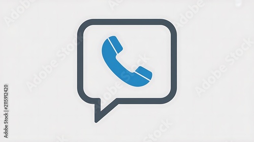 Blue telephone icon inside a speech bubble