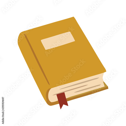 Vintage style closed book with bookmark vector illustration isolated