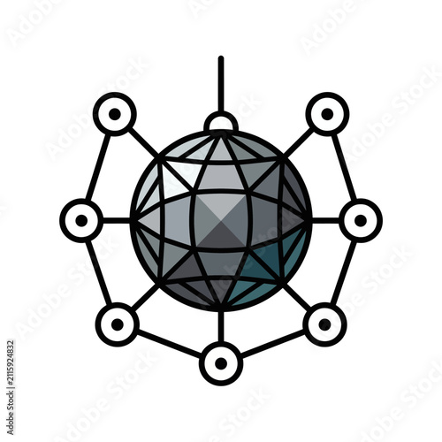 Global network and digital connectivity sphere icon