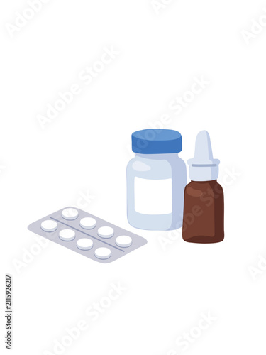 Quadro su tela allergy medicine flat vector illustration