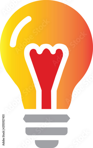 Light bulb icon representing a bright idea. Creative symbol for innovation and solution.