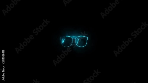 Blue quotation marks floating in darkness with subtle glow and motion
