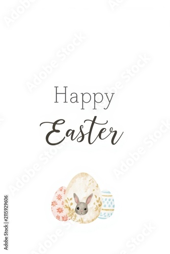 Minimalist Easter card with a brown calligraphic inscription 