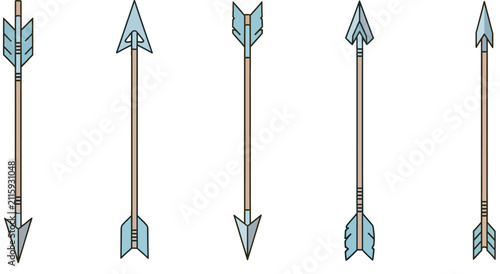 Collection Of Arrows Colorful Vector Illustration On White Background arrow