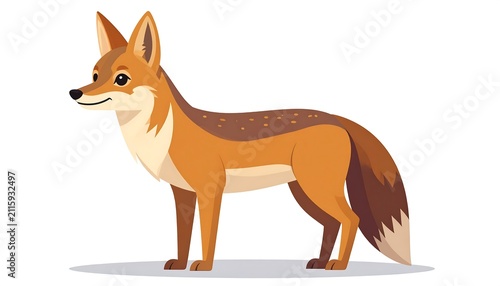 Ginger cat standing on white background.