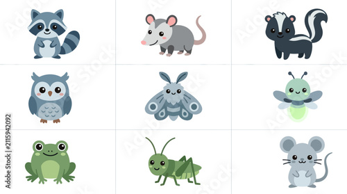 Photography Cute cartoon wild animals collection