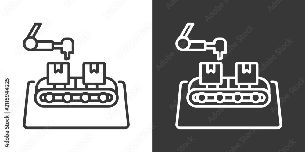 Obraz premium Production Layout Icon Set Vector Collection Isolated In Black And White