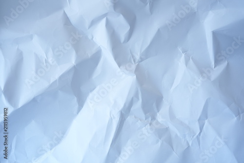 Crumpled White Paper Texture With Folds And Shadows