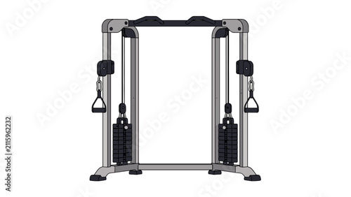 Canvastavla Cable crossover weight machine vector illustration