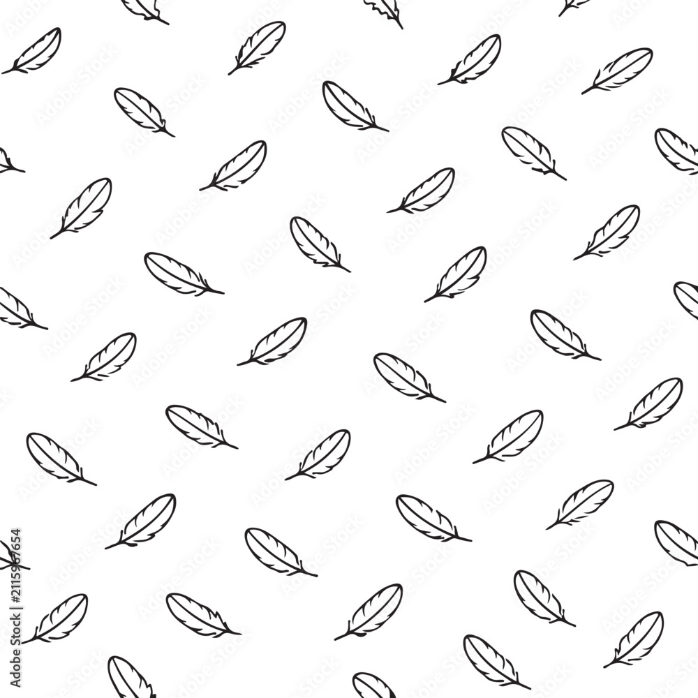 Fototapeta premium Minimalist feather pattern design with transparent background for creative projects