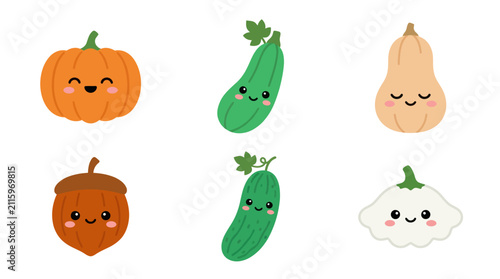 Cute cartoon vegetables and gourd collection