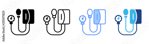 Bild auf Leinwand Sphygmomanometer icon set multiple style collection
