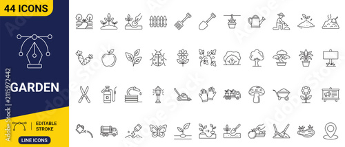 Bild auf Leinwand Garden icon set