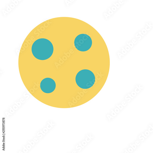 Yellow circle with blue dots