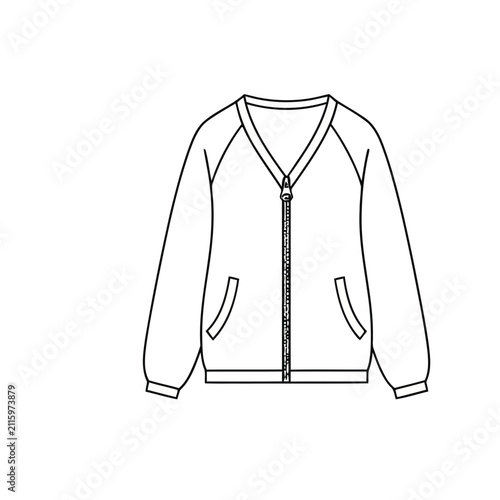 Vector illustration of a zipped bomber jacket