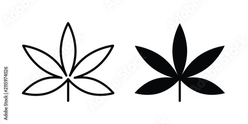 Konstfotografi Cannabis icon minimal illustration set