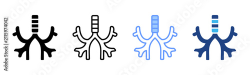 Fotografie Bronchus icon set multiple style collection