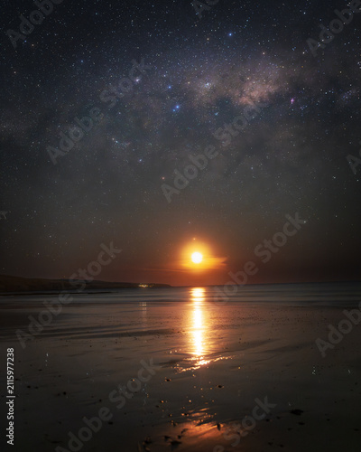 Moonset at Australian coast