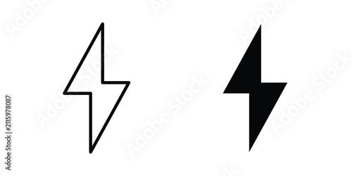Foto Lightning bolt icon editable pictograms collection