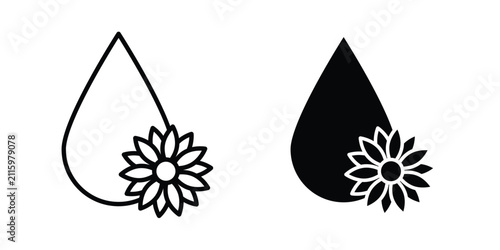 Bild auf Leinwand Sunflower oil icon editable pictograms collection