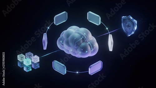 Artificial intelligence brain structure connects to various digital nodes to visualize complex machine learning.