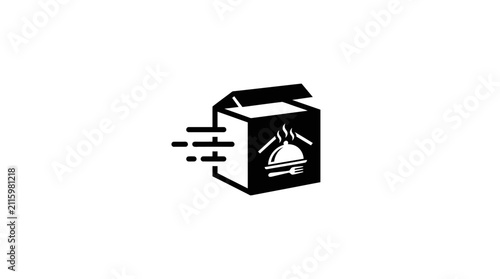 Food delivery box with hot meal.