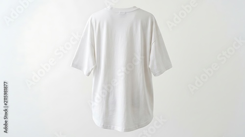 Back View Of A Simple White T Shirt On A White Background