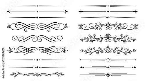 фотографія Decorative floral dividers and elegant section breaks for design layouts