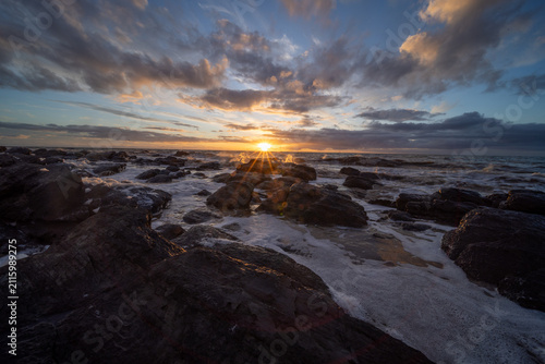 Dusk and incoming tide at Marino Rocks. South Australia