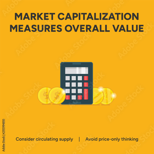 Photography Market capitalization financial concept vector, overall value measurement with c