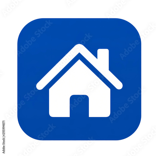 home icon on blue button