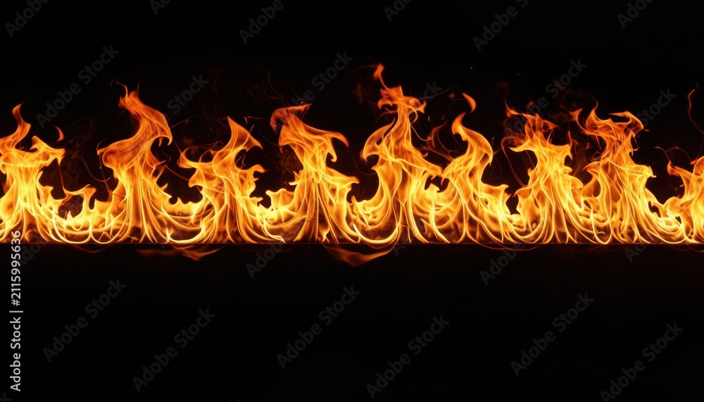 Fototapeta premium Vibrant flames swirling in the shadows showcasing the powerful movement and captivating beauty of fire