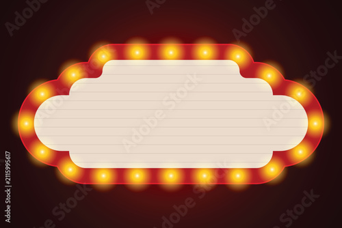 vintage theme name box, movie or retro theme billboard