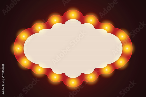 vintage theme name box, movie or retro theme billboard